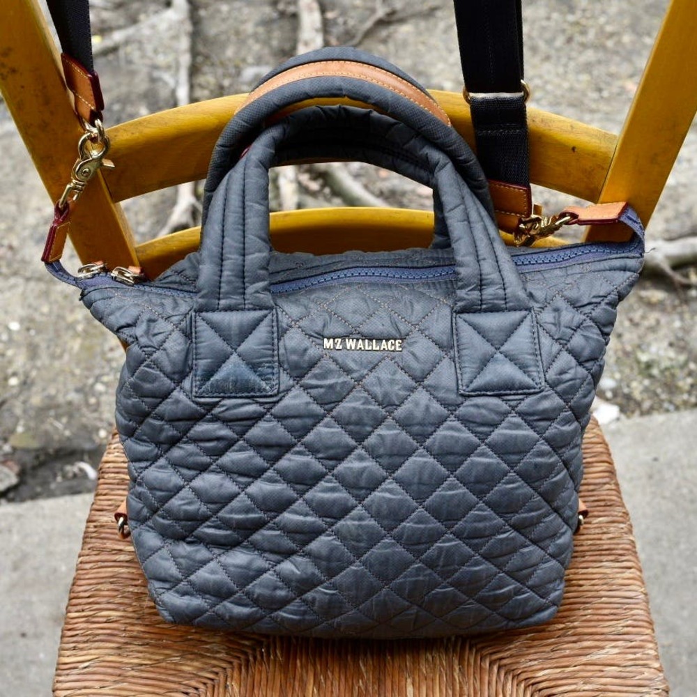 MZ Wallace Gray Quilted Crossbody Tote